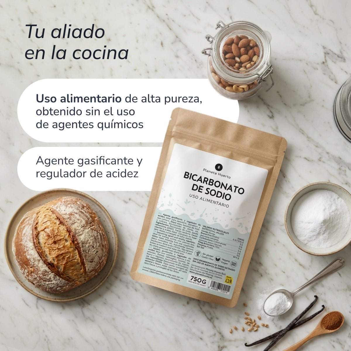 Bicarbonato de sodio alimentario Planeta Huerto 300 gr