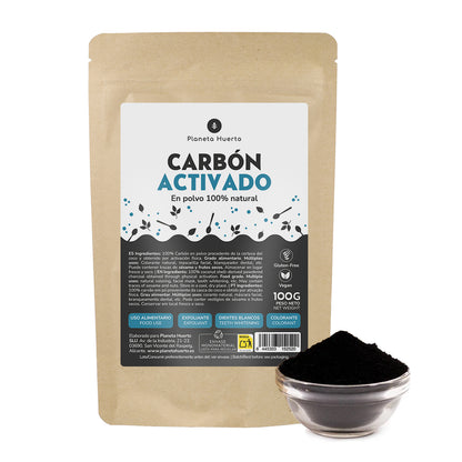Carbón activado vegetal en polvo Planeta Huerto 100 g