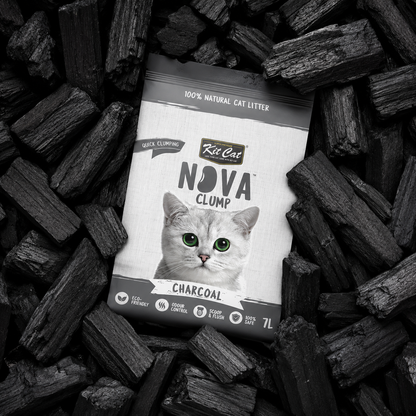Pack 6 Kit Cat Arena Eco Nova Clump - Charcoal 7 L Arena para gatos - Carbón Activo Control de Olores