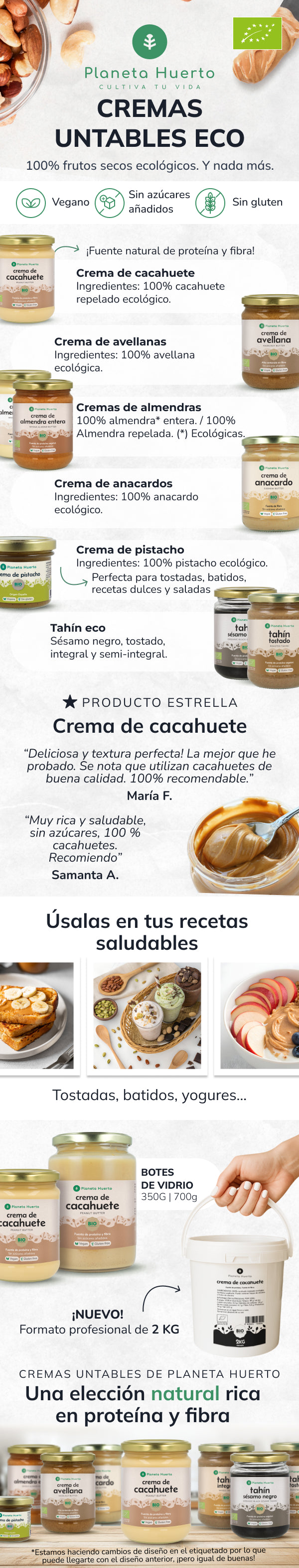 Crema de Cacahuete Crunchy ECO Planeta Huerto 700g