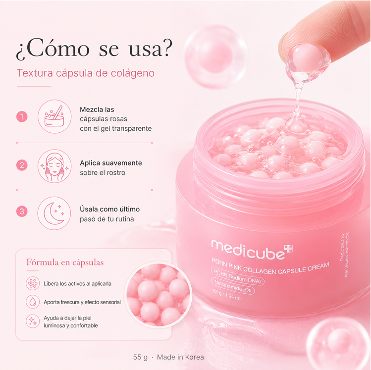 Crema facial PDRN Pink Collagen Capsule Cream Medicube 55 g