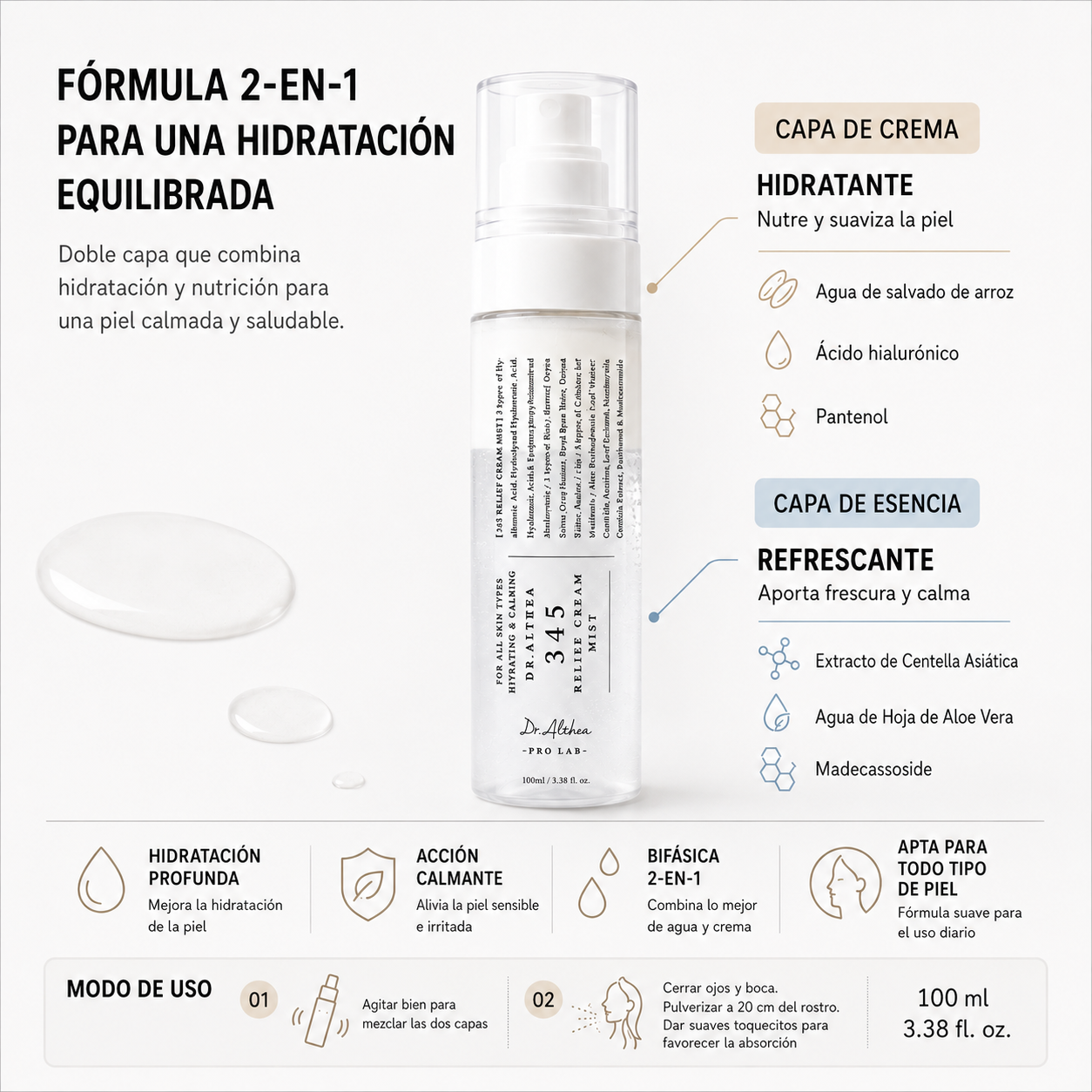 Bruma facial 345 Relief Cream Mist Dr. Althea 100 ml