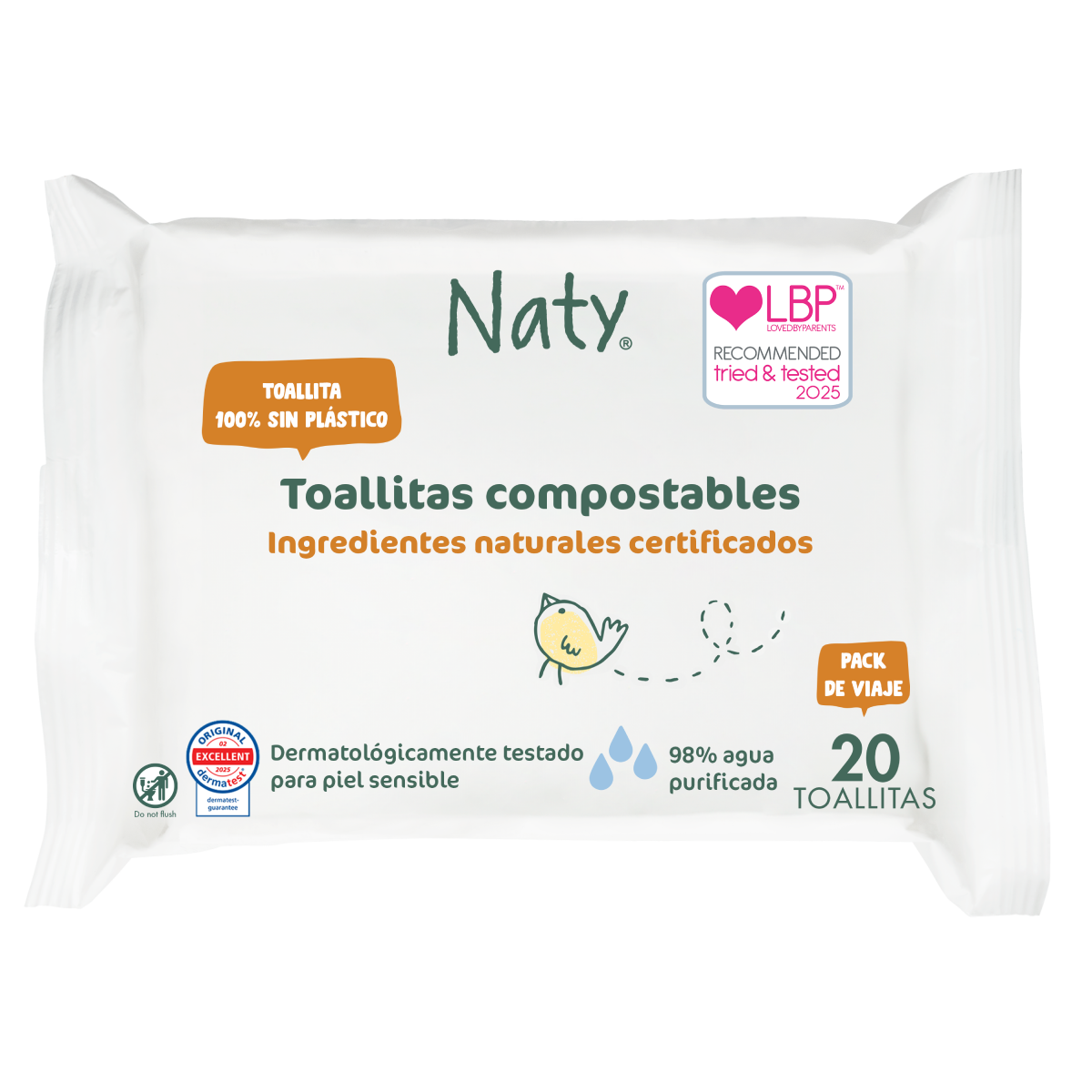 Toallitas formato viaje Naty 20 uds