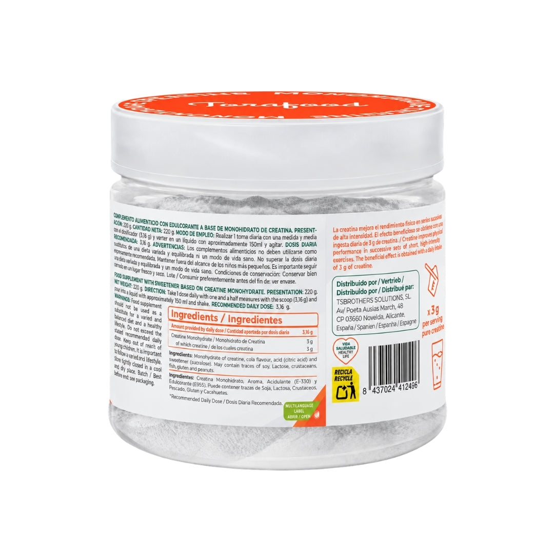 Creatina Monohydrate sabor Cola Torafood 220 g