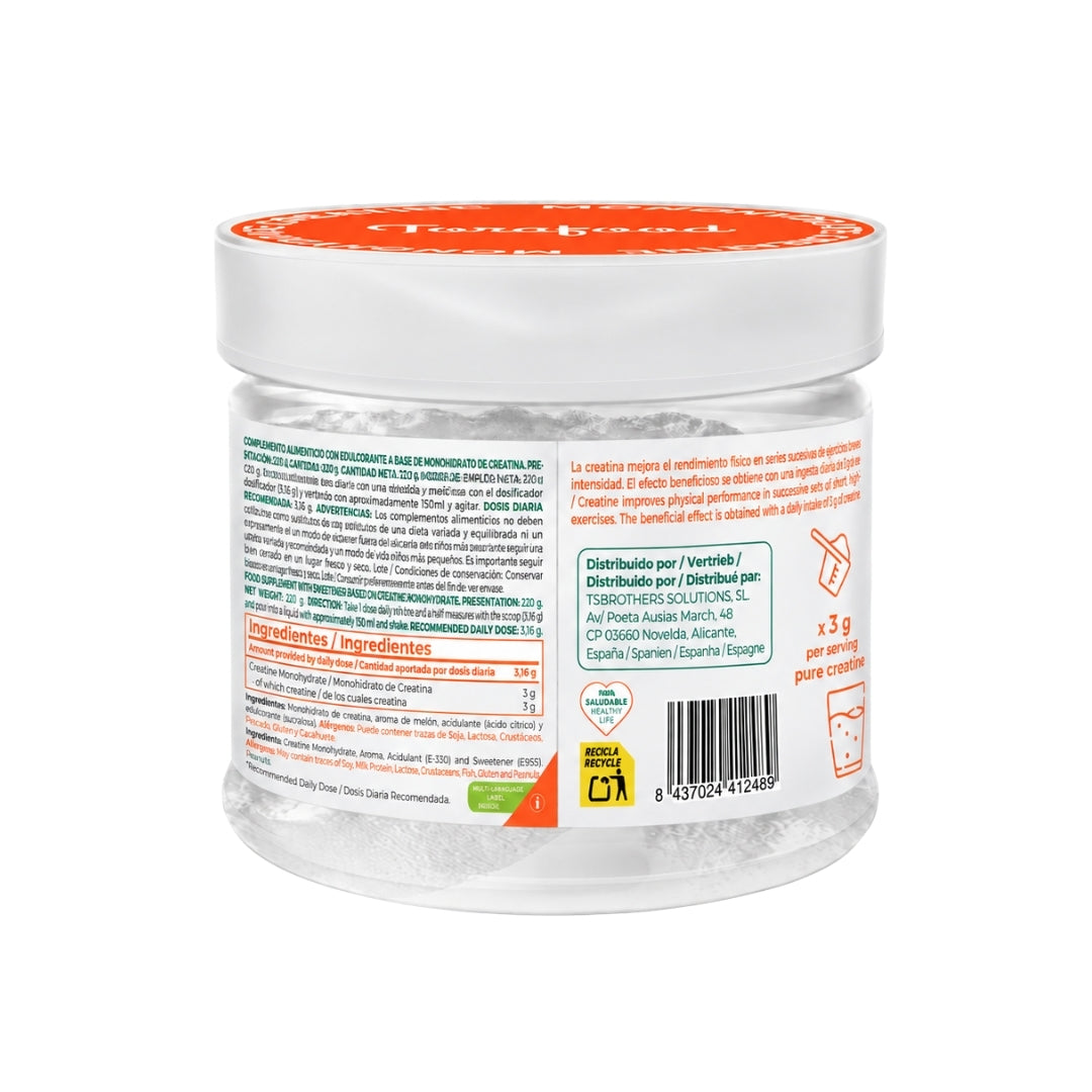 Creatine Monohydrate sabor Melón Torafood 220 g