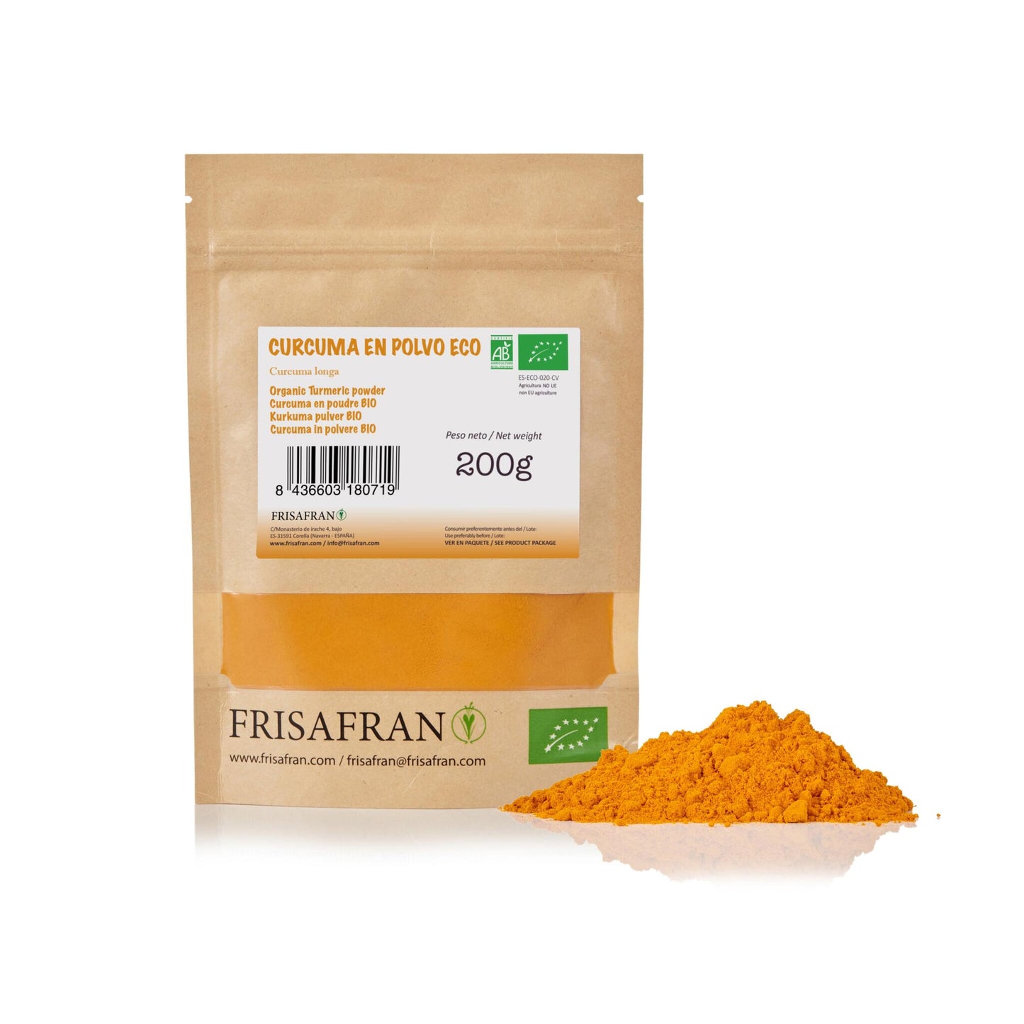 Cúrcuma En Polvo Ecológica - Calidad Y Sabor | Frisafran 200 G_0