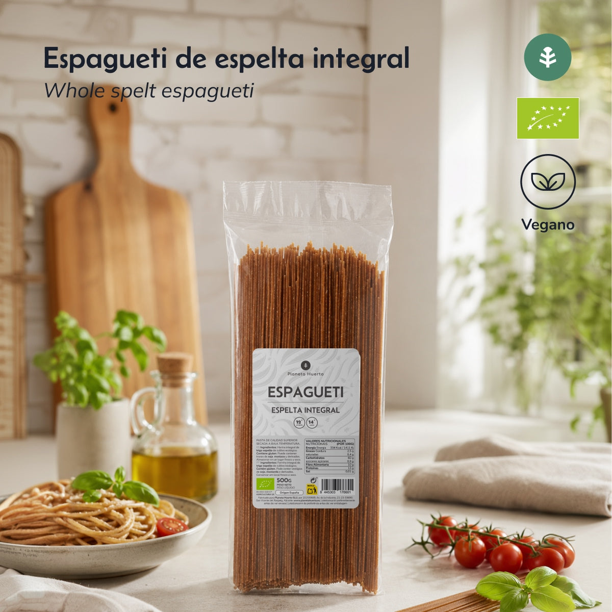 Espagueti de espelta integral ECO Planeta Huerto 500gr