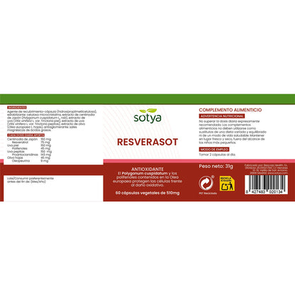Resverasot Sotya 510 Mg. 60 Caps