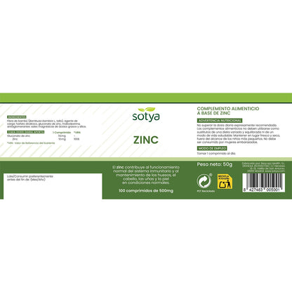 Zinc Quelado Sotya 100 comprimidos