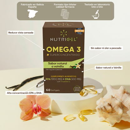 Omega 3 Superconcentrado Blíster Vainilla Nutricel 120 perlas