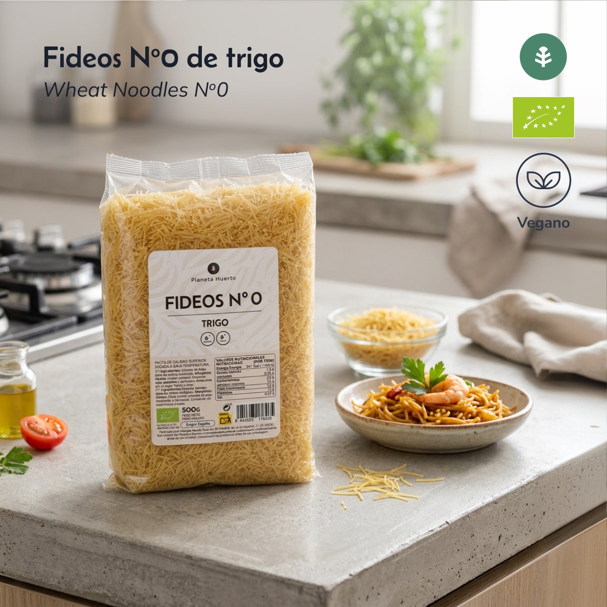Fideos nº0 de trigo ECO Planeta Huerto 500gr