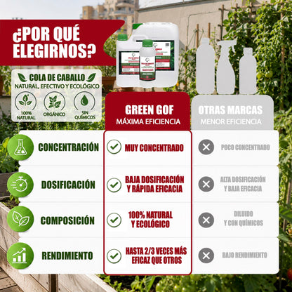 GREEN GOF Cola De Caballo,5L. Fungicida, Bioestimulante, Orgánico y 100% Natural. Preventivo y Curativo._3