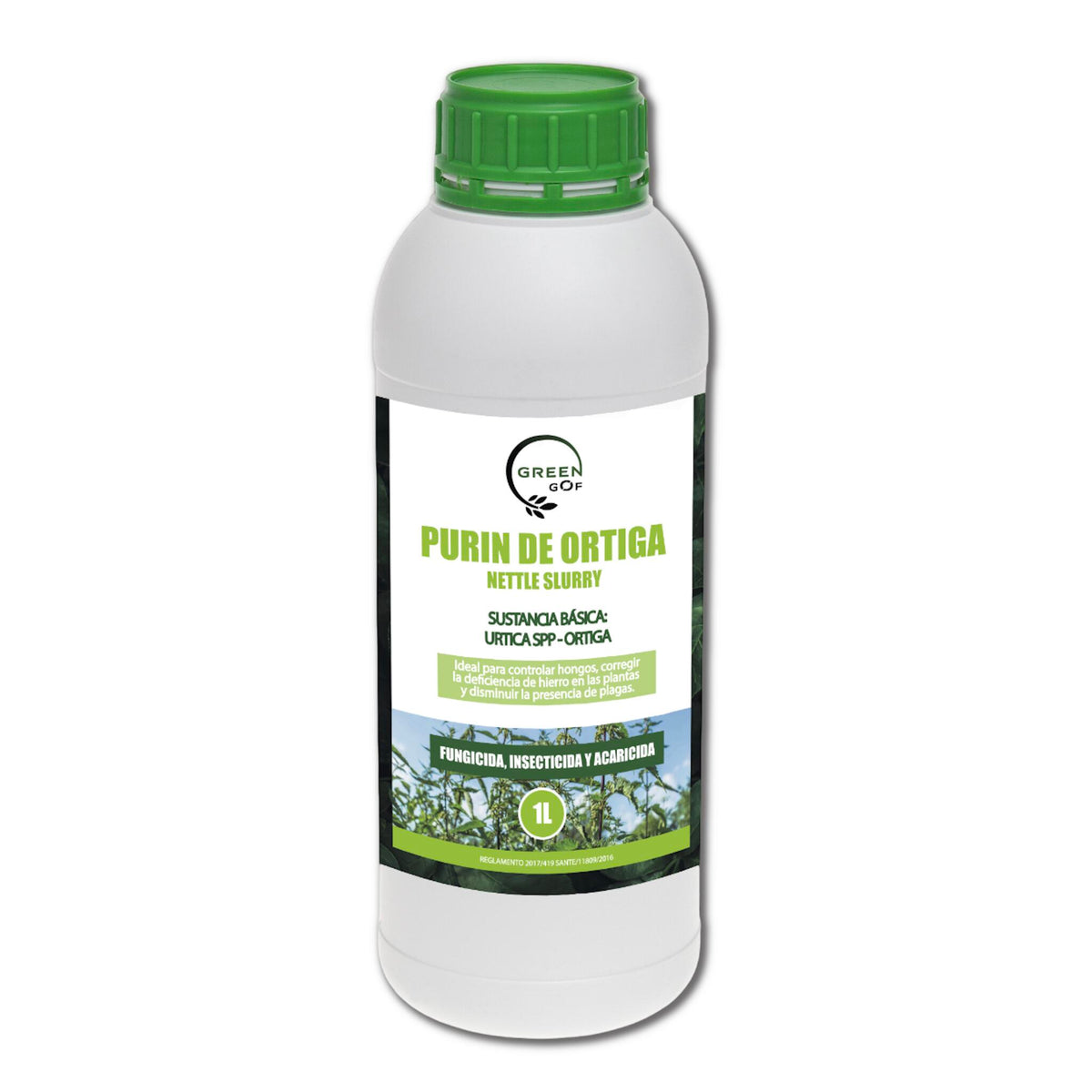 GREEN GOF Purin De Ortiga, 1L. Insecticida, Fungicida, Acaricida. Orgánico y 100% Natural. Curativo y Preventivo._0