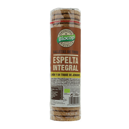 Galleta de Espelta Integral, Jengibre y Limón Biocop 250g