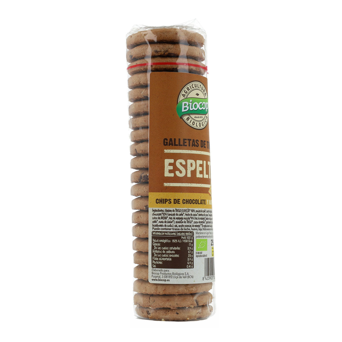 Galletas de Espelta con Chips de Chocolate y Naranja Bio Biocop 250 g
