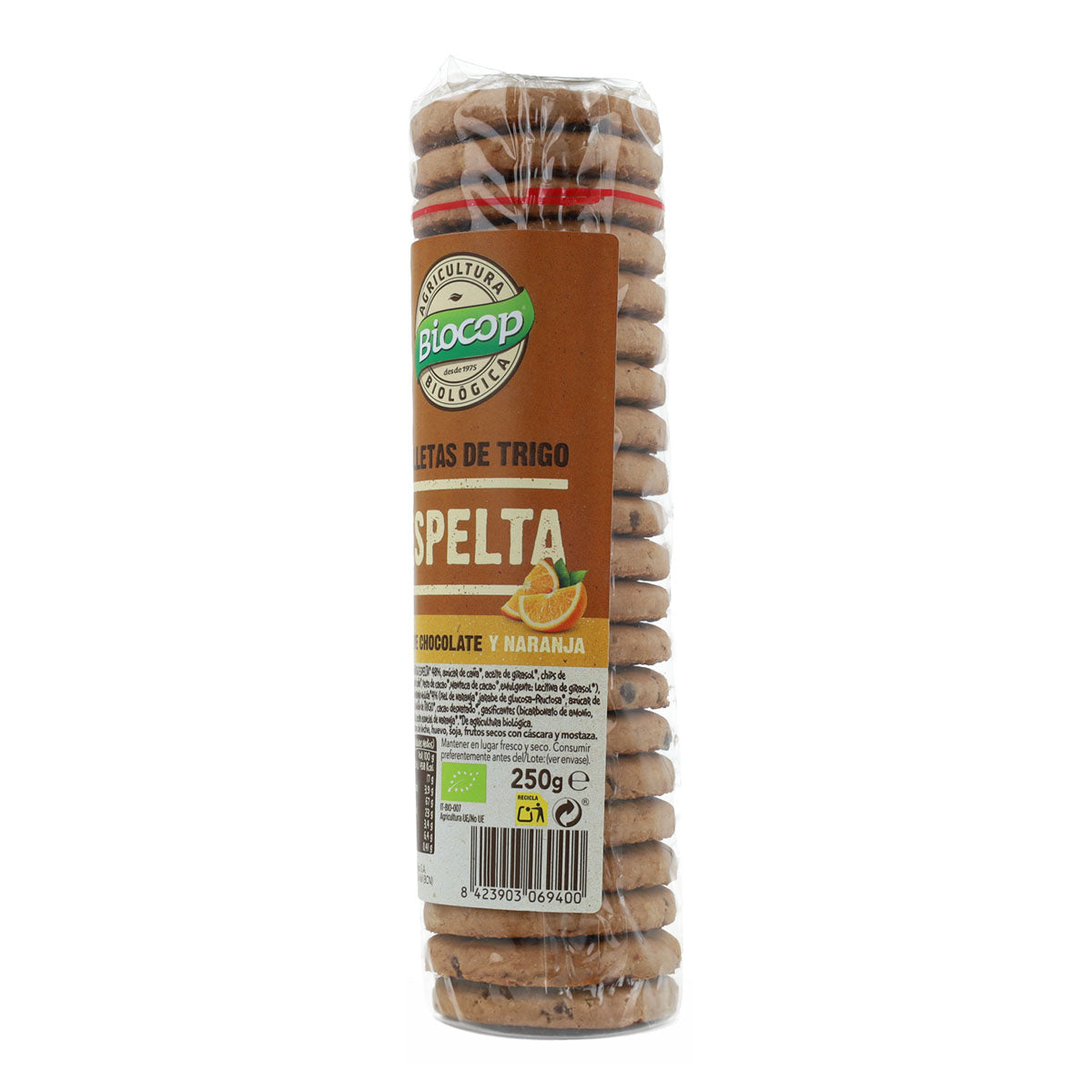 Galletas de Espelta con Chips de Chocolate y Naranja Bio Biocop 250 g