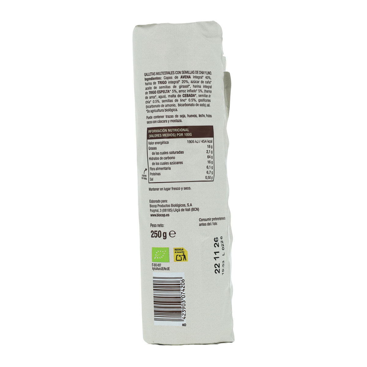 Galletas Multicereales Bio Biocop 250 g