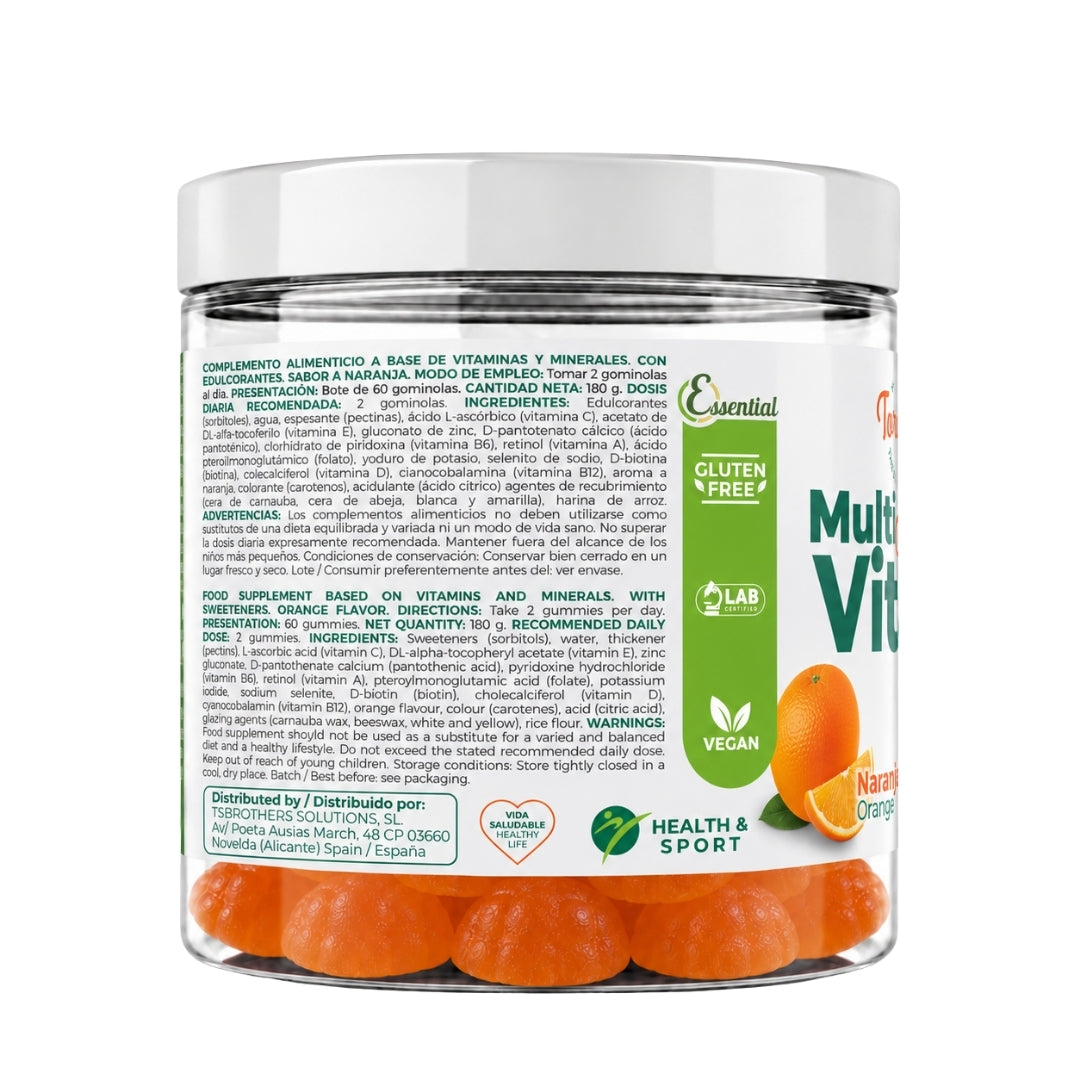 Gummies Multivitamin sabor Naranja Torafood 60 gummies