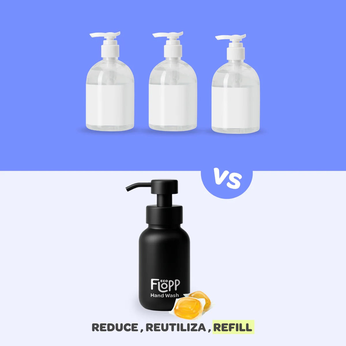 Jabón de manos botella negra +1 refill Dark Amber Flopp 250ml