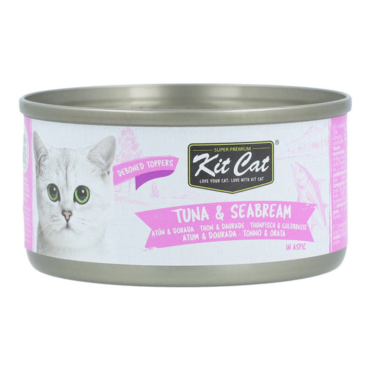 Kit Cat Lata Toppers - Atún & Dorada 80 g Comida húmeda para gatos