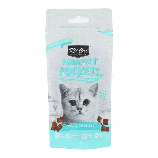 Kit Cat Purrfect Pockets - Skin & Coat Care 60 g Snack funcional para gatos