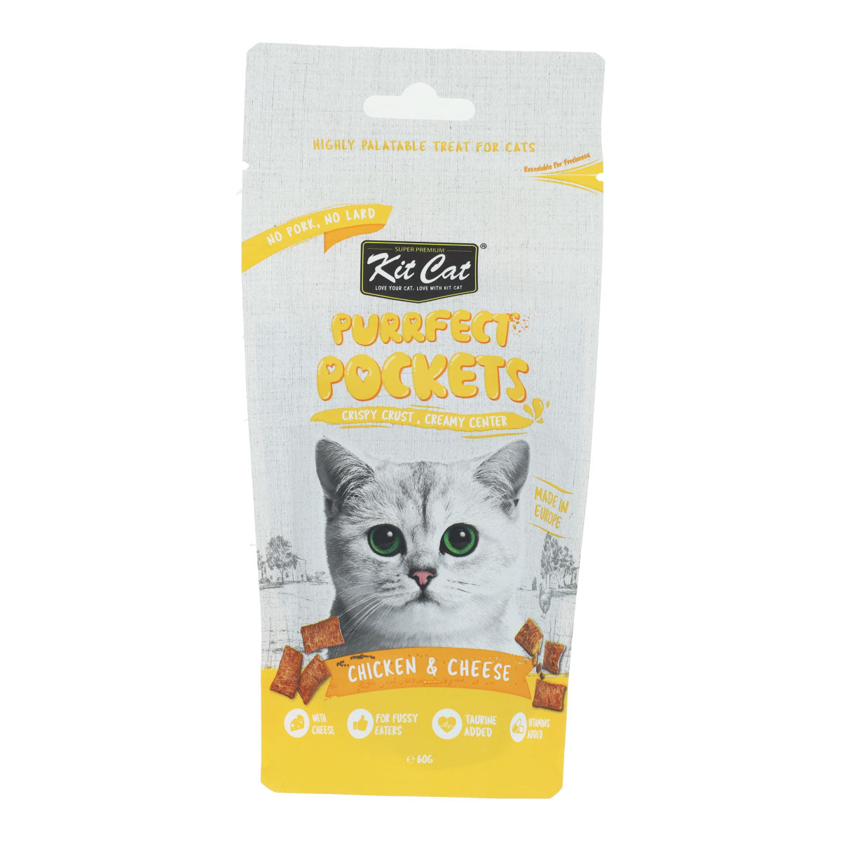 Kit Cat Purrfect Pockets - Chicken & Cheese 60 g Snack para gatos