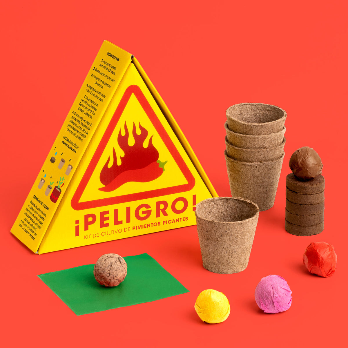 Kit de Cultivo Pimientos Picantes ¡Peligro! 5 Niveles, del Jalapeño al Red Caribbean - Resetea_2