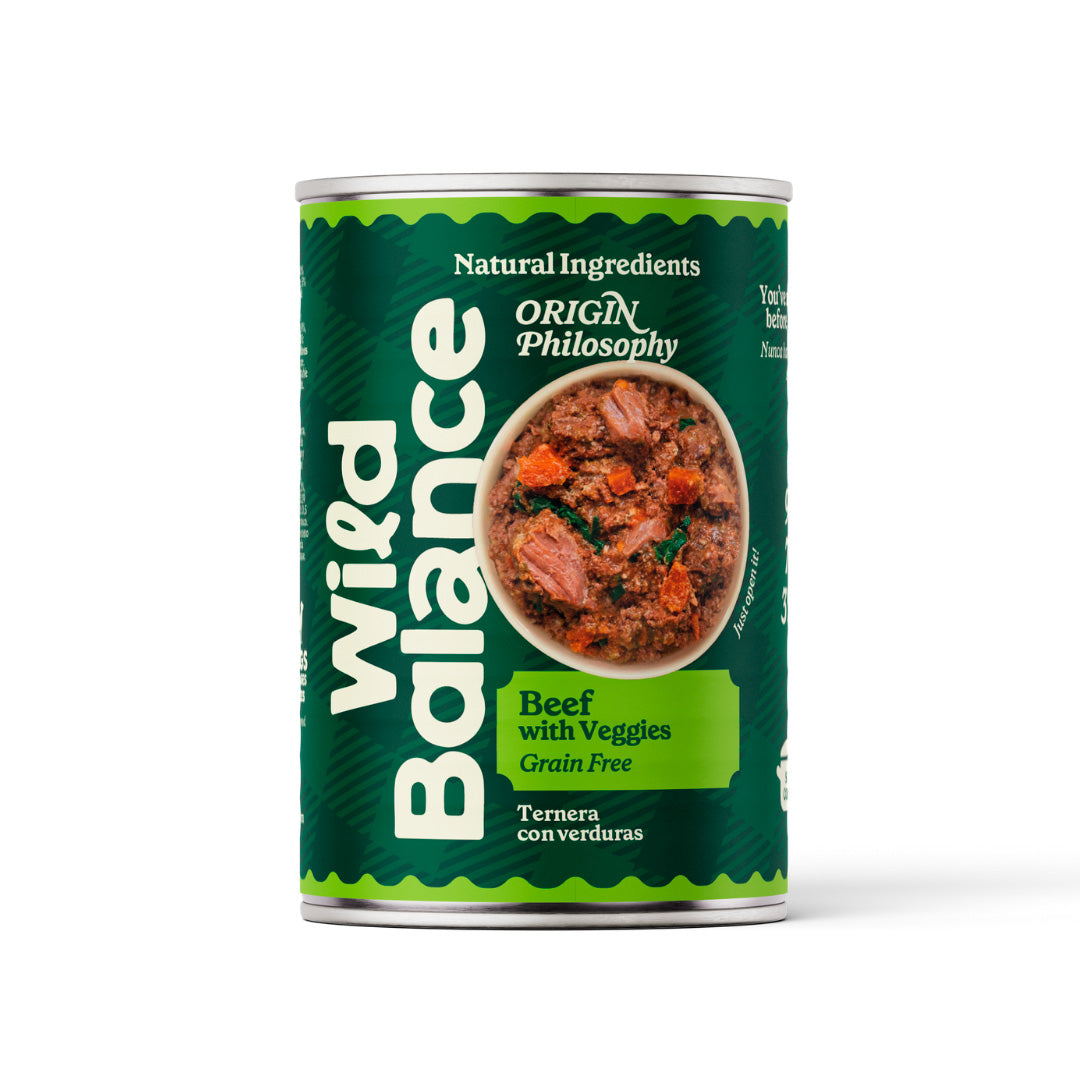 Lata Filosofía BARF de Ternera y Verduras Wild Balance 400 g