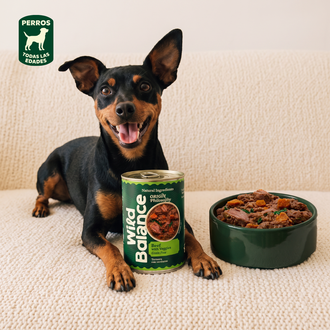 Lata Filosofía BARF de Ternera y Verduras Wild Balance 400 g