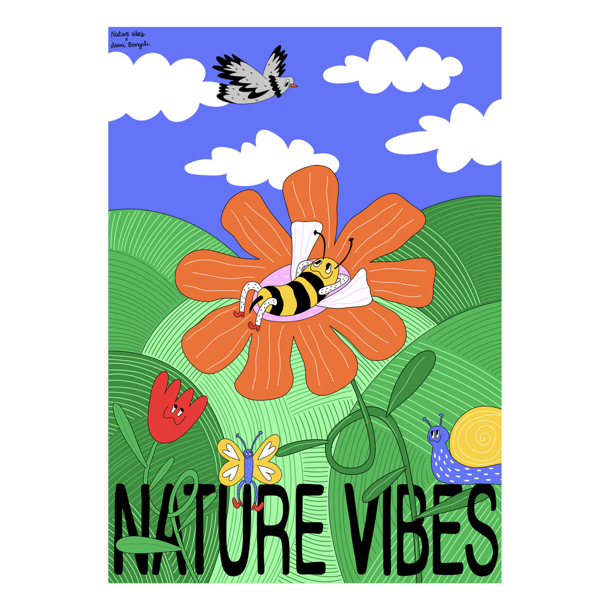 Lámina Decorativa 30x40 cm – Ilustración de Juani Bengali - Nature Vibes_0