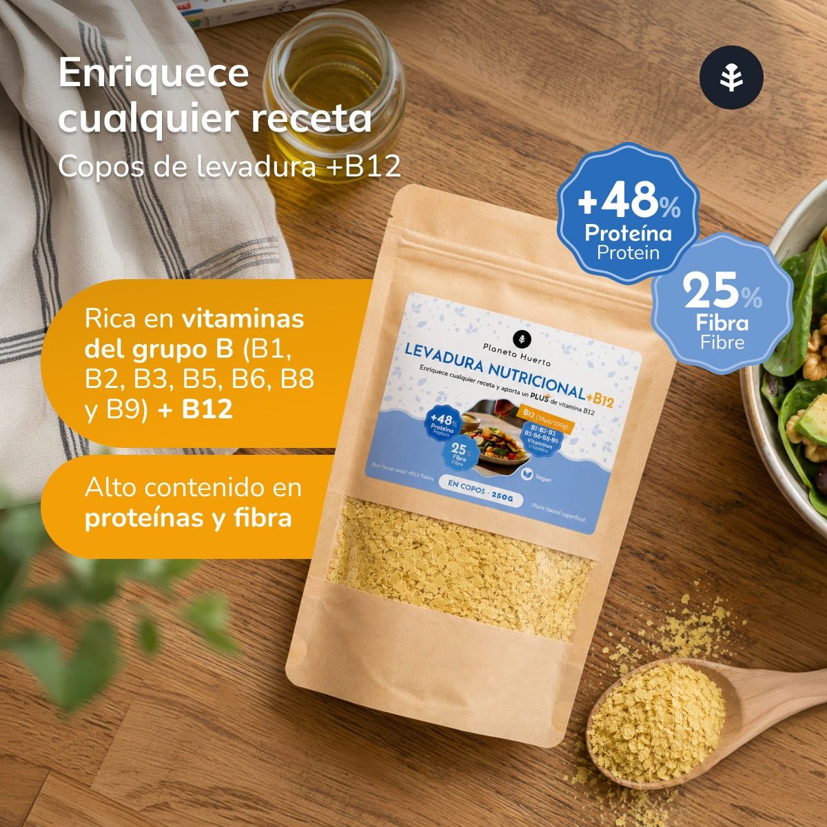 Levadura Nutricional + B12 Planeta Huerto 1 kg