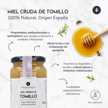Miel Cruda de Tomillo Planeta Huerto 950 g