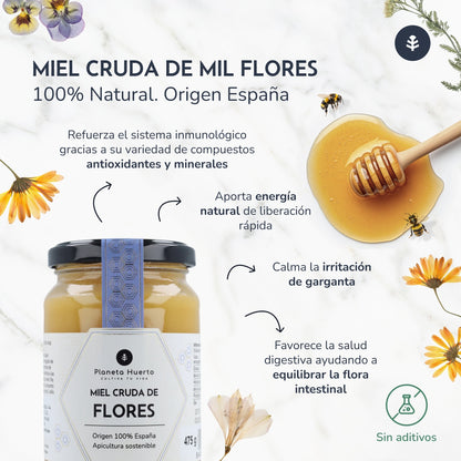 Miel Cruda de Mil Flores Planeta Huerto 475 g