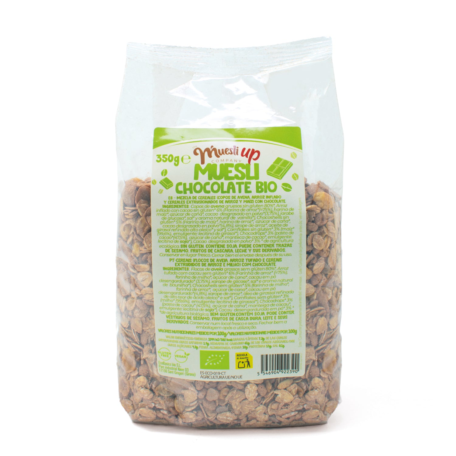Muesli chocolate sin gluten bio La Finestra Sul Cielo 350 g