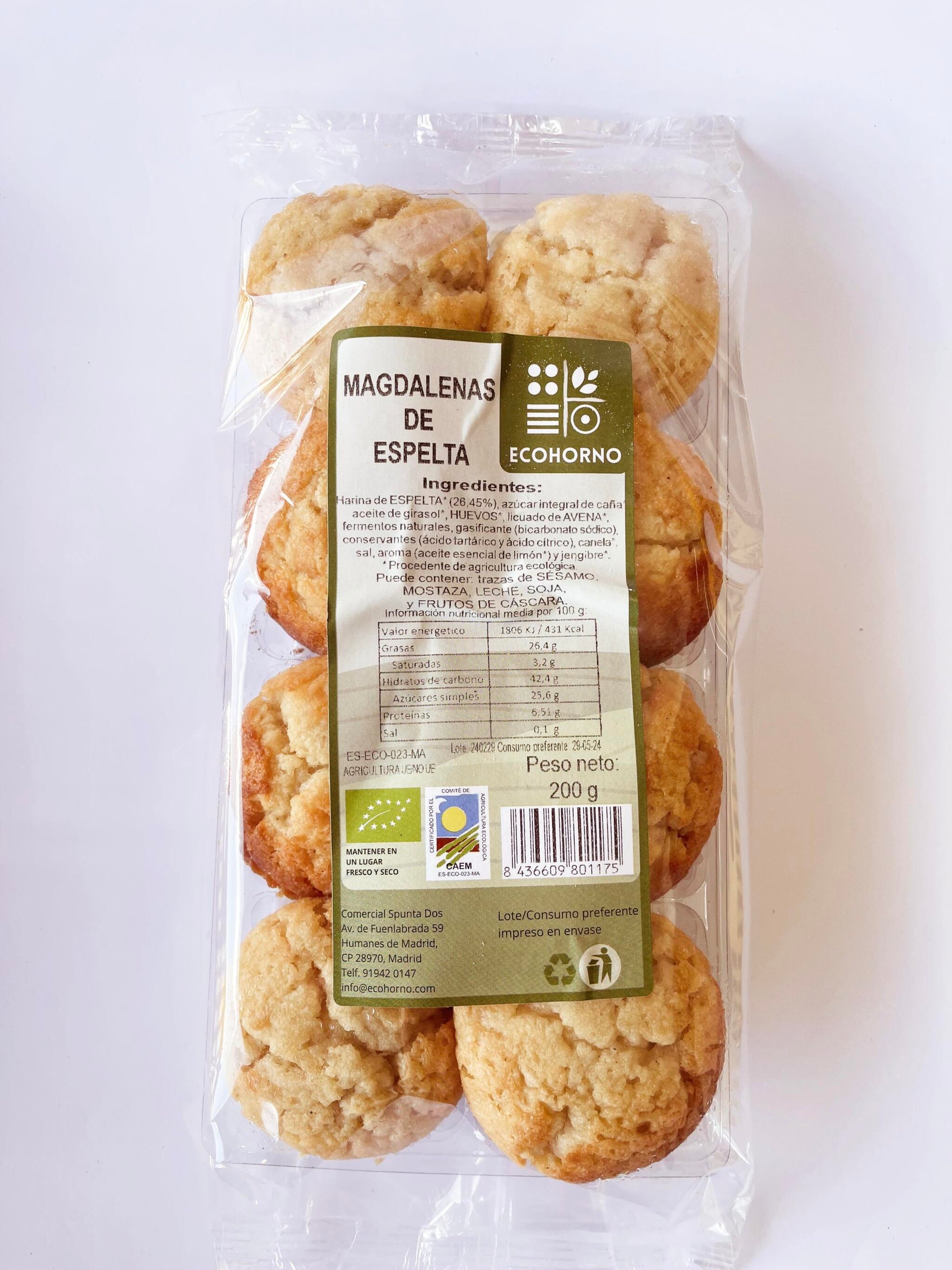 Magdalenas ecológicas de espelta 200 g_1