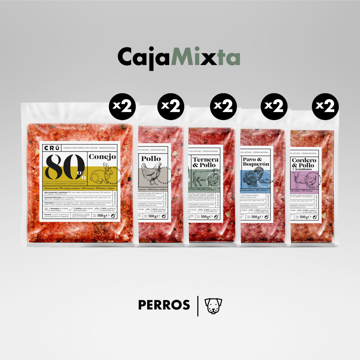 Menú Barf Mixto Para Perro - 10 Paquetes_0