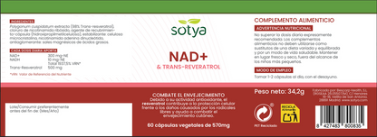 NAD Trans Resveratrol Sotya 60 cápsulas