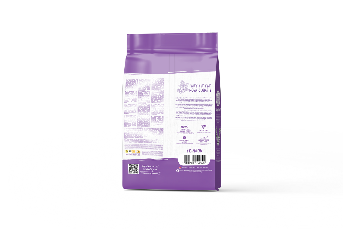 Kit Cat Arena Eco Nova Clump - Lavender 7 L Arena para gatos - Floral Suave y Relajante