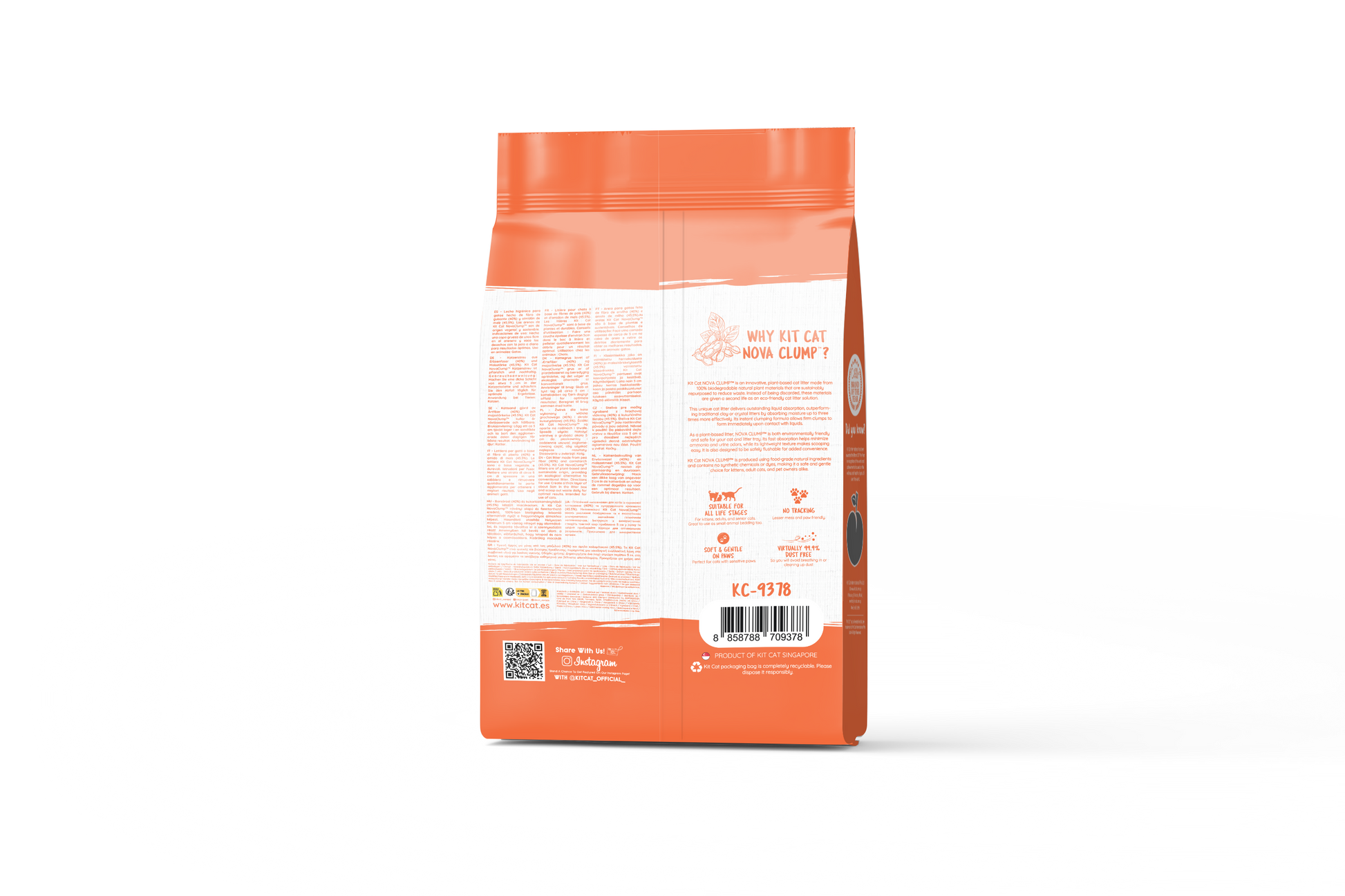 Kit Cat Arena Eco Nova - Peach 7 L Arena para gatos