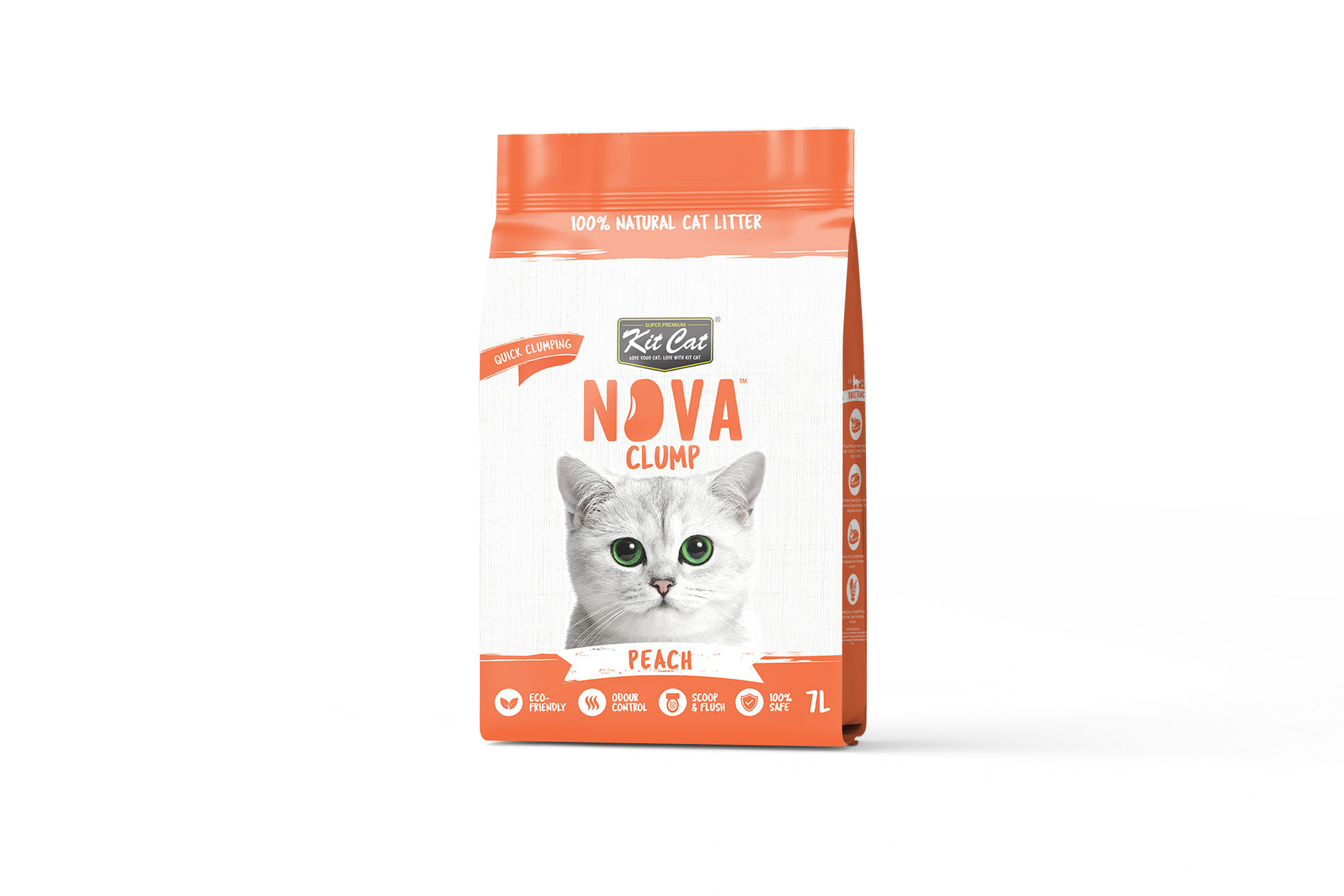 Kit Cat Arena Eco Nova - Peach 7 L Arena para gatos