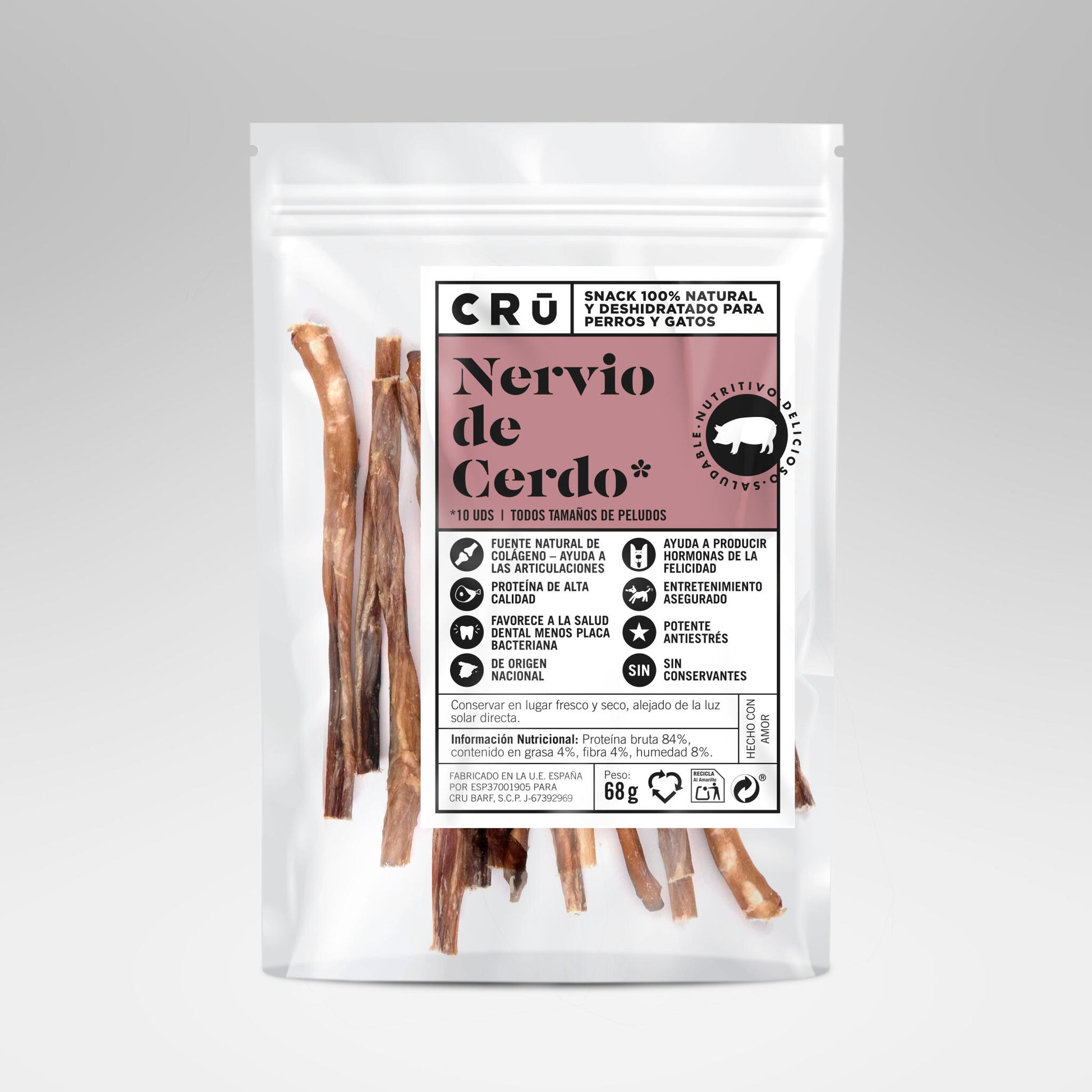 Nervio De Cerdo Deshidratado - Snack 100% Natural Para Perro_0