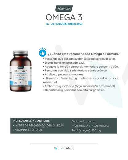 Omega 3 Fórmula Golden Omega WeBotanix 90 perlas