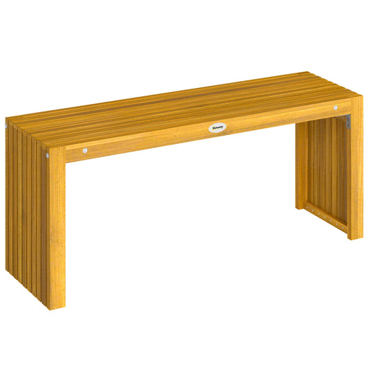 Outsunny Banco De Jardín De Madera Rústico De 2 Plazas 110x30x45 Cm Natural_0