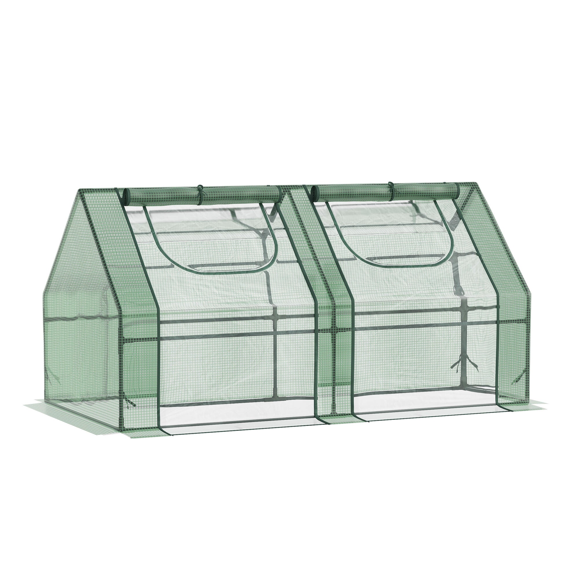 Outsunny Invernadero Pequeño Con Cubierta Doble 180x90x90 Cm Verde_0
