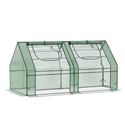 Outsunny Invernadero Pequeño Con Cubierta Doble 180x90x90 Cm Verde_0