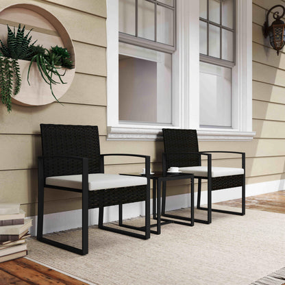Outsunny Muebles De Jardín Con 2 Sillas Con Cojines Lavables Y Mesa De Vidrio_4