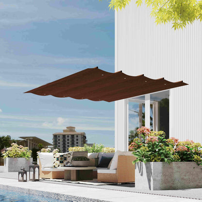 Outsunny Techo De Pérgola Retráctil 3x2,5 M Para Marco De Pérgola De 3x2 M Café_4