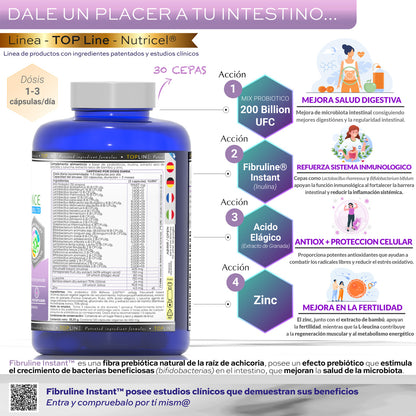 Probione Balance Probióticos y Prebióticos 200 mil M UFC Nutricel 120 cápsulas