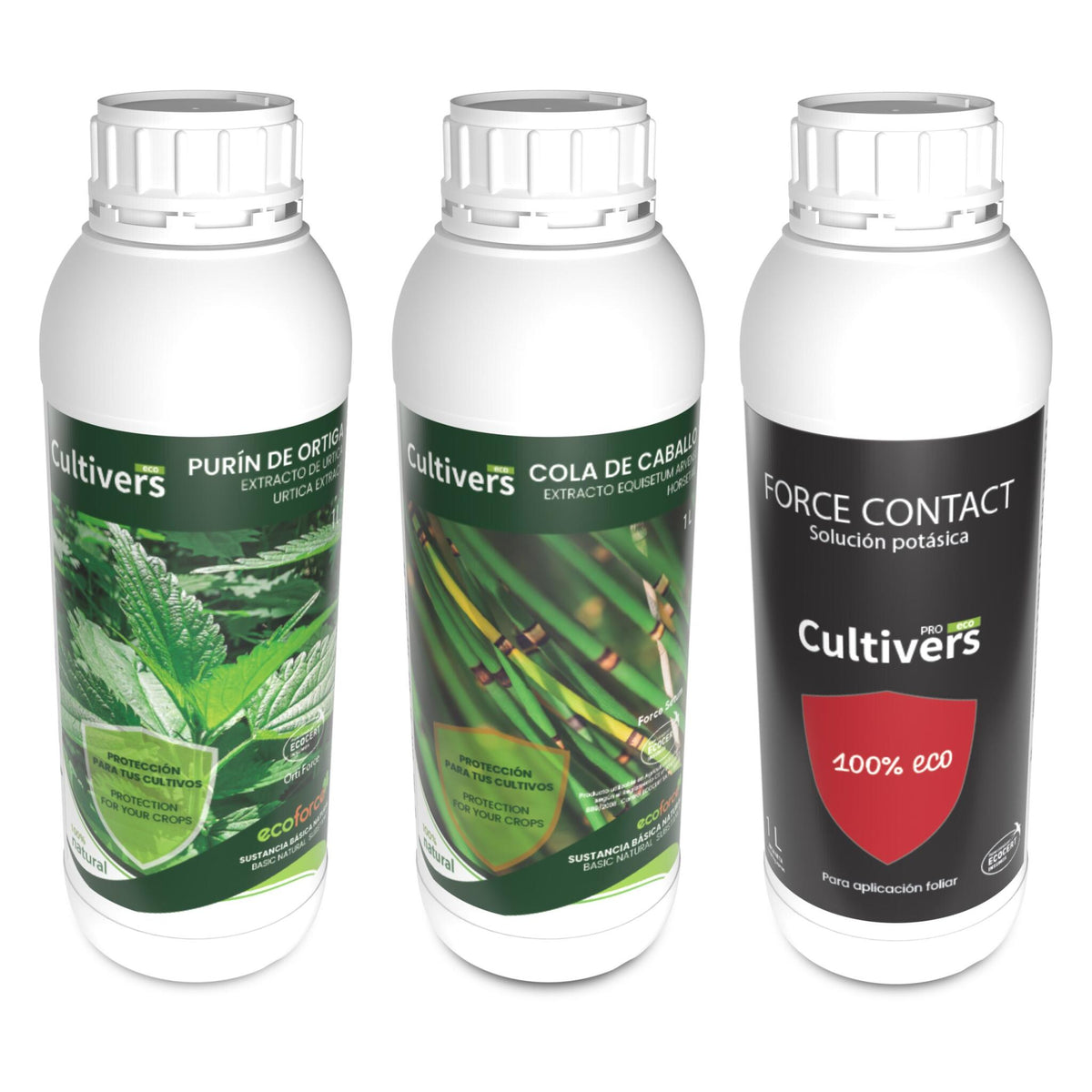 Pack Cola De Caballo, Purín De Ortiga Y Jabón Potásico Cultivers 5 L_0
