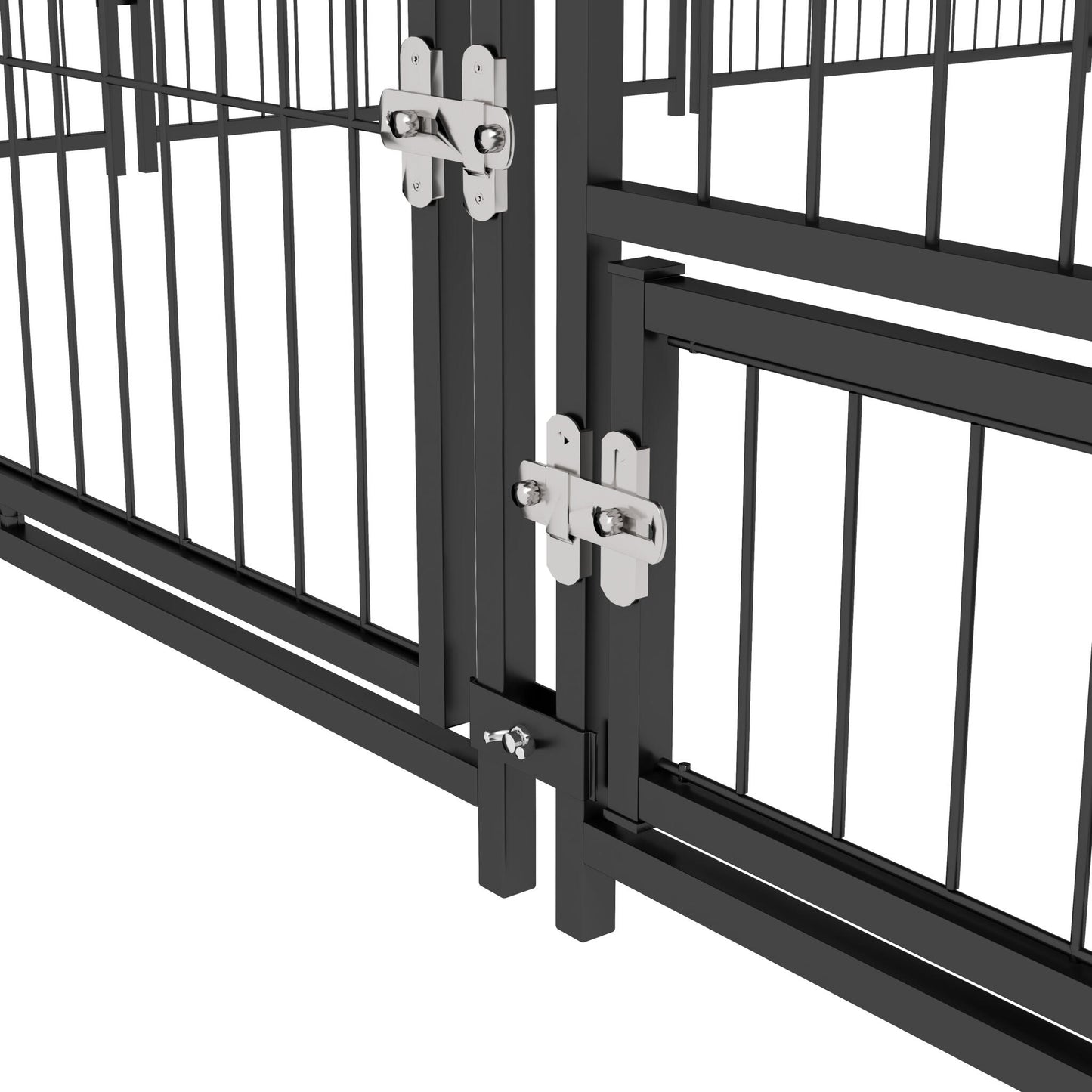 Pawhut Perrera Con Toldo Y 2 Cuencos Para Exterior 211x211x151 Cm Negro Y Café_4